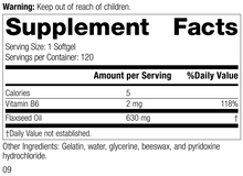 Load image into Gallery viewer, Flax Oil with B6, formerly known as Linum B6 5340-8.0 Supplement Facts