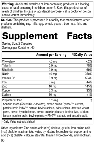  - Neuroplex®, 90 Capsules, Rev 05 Supplement Facts