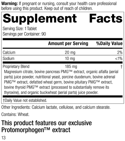  - Paraplex®, 90 Tablets, Rev 11 Supplement Facts