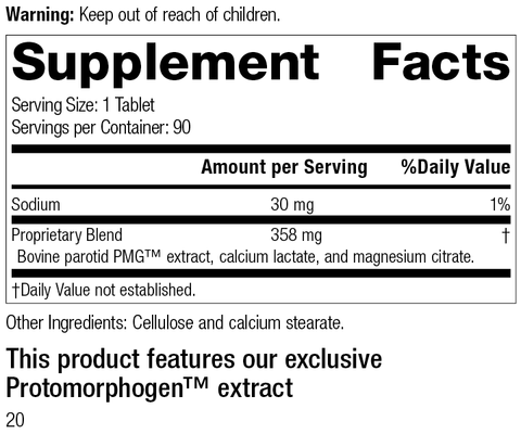  - Parotid PMG®, 90 Tablets, Rev 20 Supplement Facts