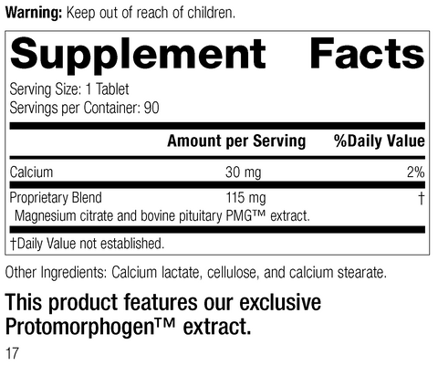  - Pituitrophin PMG®, 90 Tablets, Rev 17 Supplement Facts