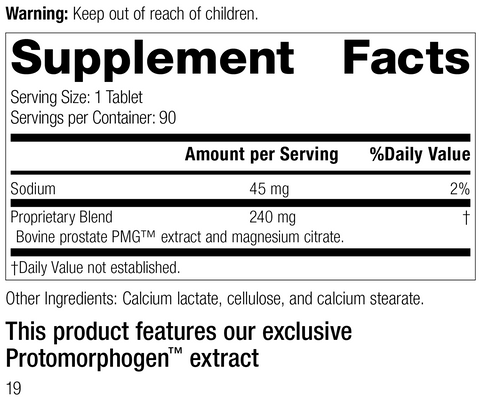  - Prostate PMG®, 90 Tablets, Rev 19 Supplement Facts