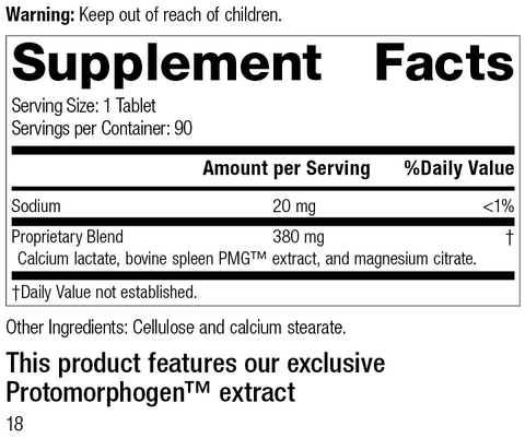  - Spleen PMG®, 90 Tablets, Rev 17 Supplement Facts