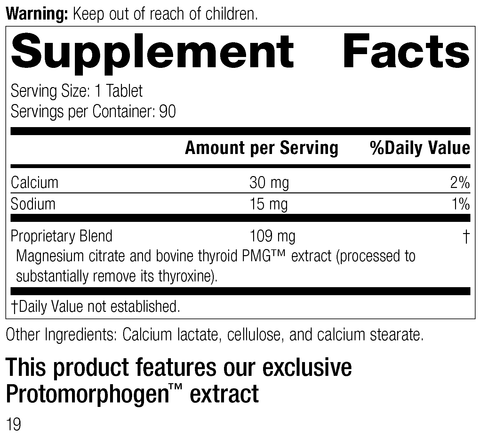  - 8025 Thytrophon PMG R18 Supplement Facts