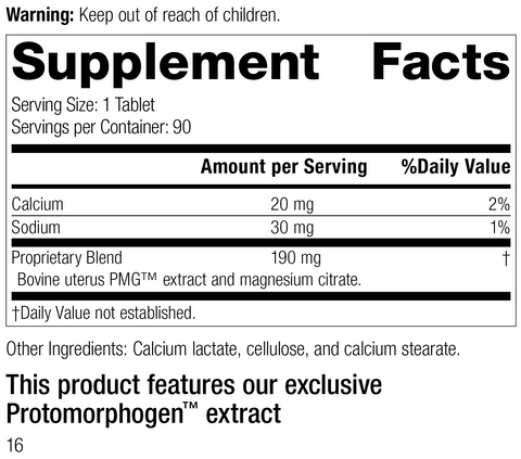  - Utrophin PMG®, 90 Tablets, Rev 16 Supplement Facts