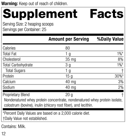  - Whey Pro Complete, 1.3 lbs. (600 g), Rev 11 Supplement Facts