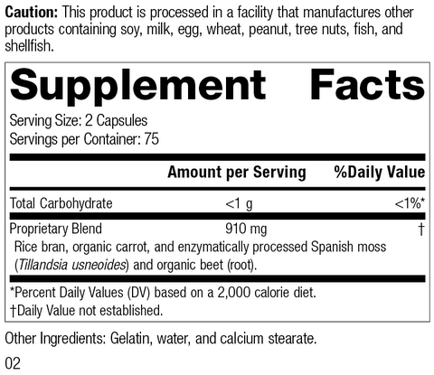  - 8445 Zymex R02 Supplement Facts