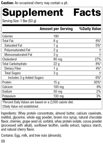  - StandardBar®-Cocoa Cherry, Rev 07 Supplement Facts