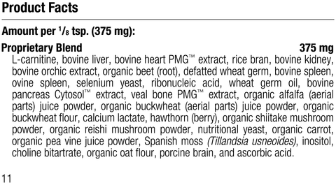  - Canine Cardiac Support, 25 g, Rev 10 Supplement Facts