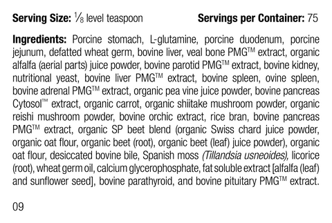  - Canine Enteric Support, 30 g, Rev 08 Supplement Facts