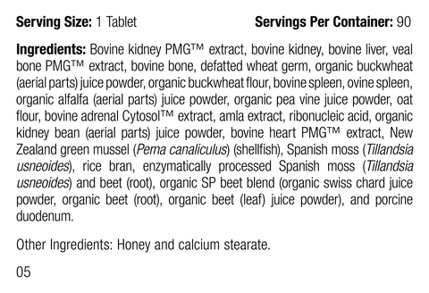  - Feline Renal Support, 90 Tablets, Rev 05 Supplement Facts