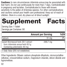 Load image into Gallery viewer, Artemisinin Forte Supplement Facts Label, Rev 01