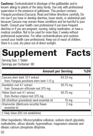  - Colax, 60 Tablets Rev 01 Supplement Facts