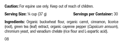 - Equine Metabolic Support, Rev 08 Supplement Facts