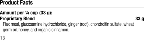  - Equine Mobility Support, Rev 10 Supplement Facts