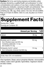 Load image into Gallery viewer, L1800 Rhodiola Schisandra R01 Supplement Facts Label