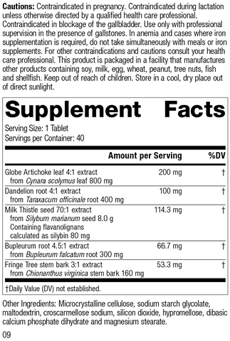  - Livton® Complex, 40 Tablets, Rev 09 Supplement Facts