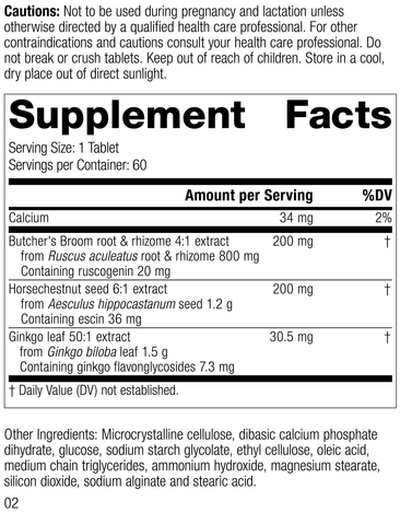  - Vascular Care Complex, Rev 02 Supplement Facts