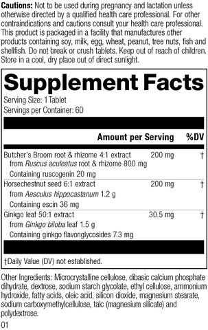  - Vascular Care Complex, Rev 01 Supplement Facts