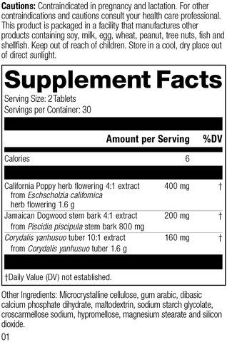  - Nervagesic, Rev 01 Supplement Facts