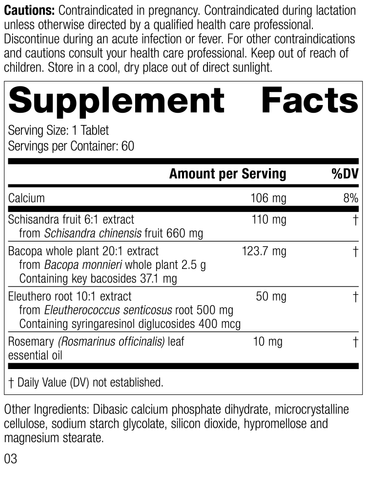  - Bacopa Complex, Rev 03 Supplement Facts