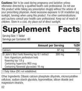 M1795 St John's Wort 1.8g R01 Supplement Fact