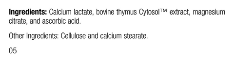  - VF Thymex® for Pets, 90 Tablets, Rev 05 Supplement Facts